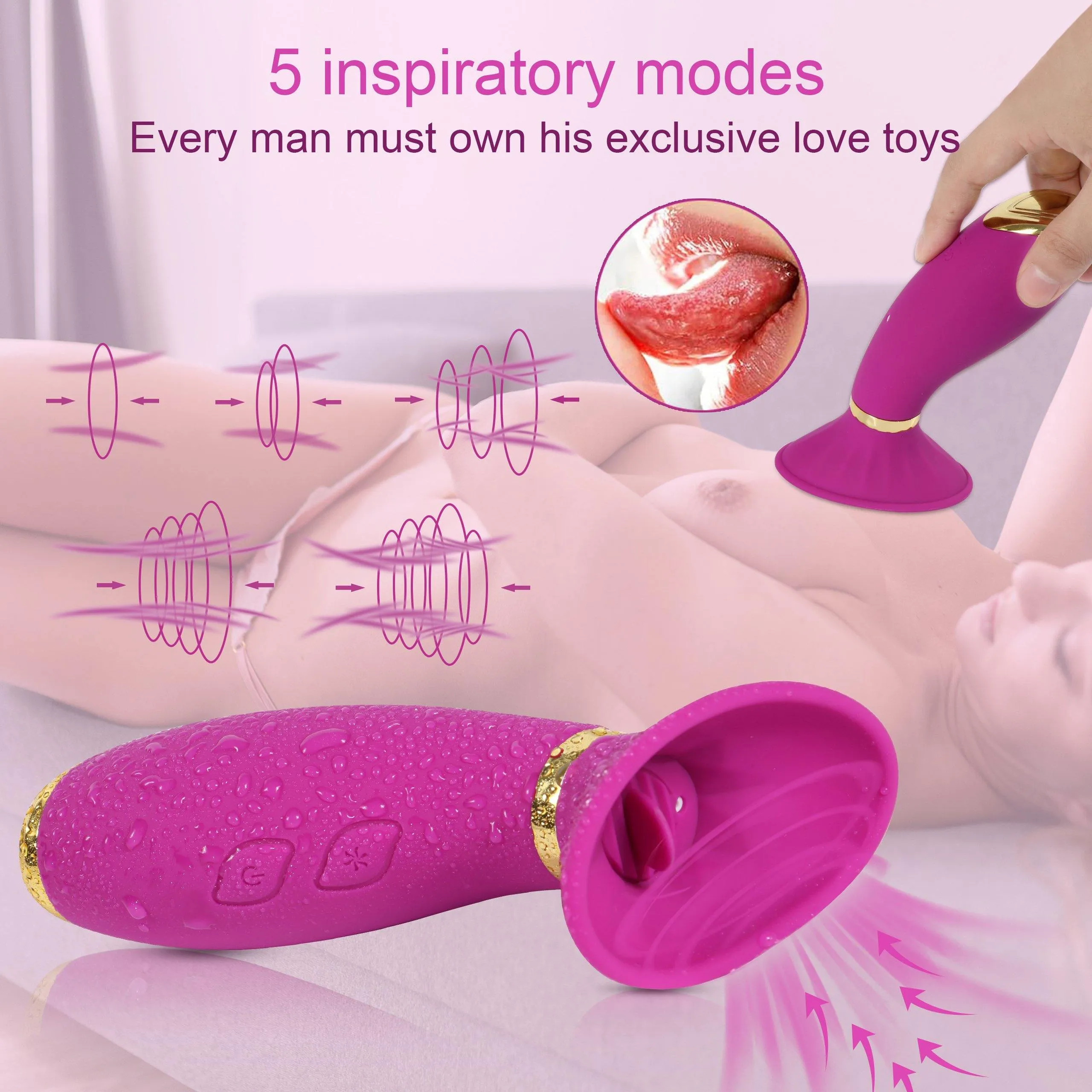 10 Licking Modes 5 Inspiratory Modes Sucking Vibrator Clit Sucker Nipple Stimulator