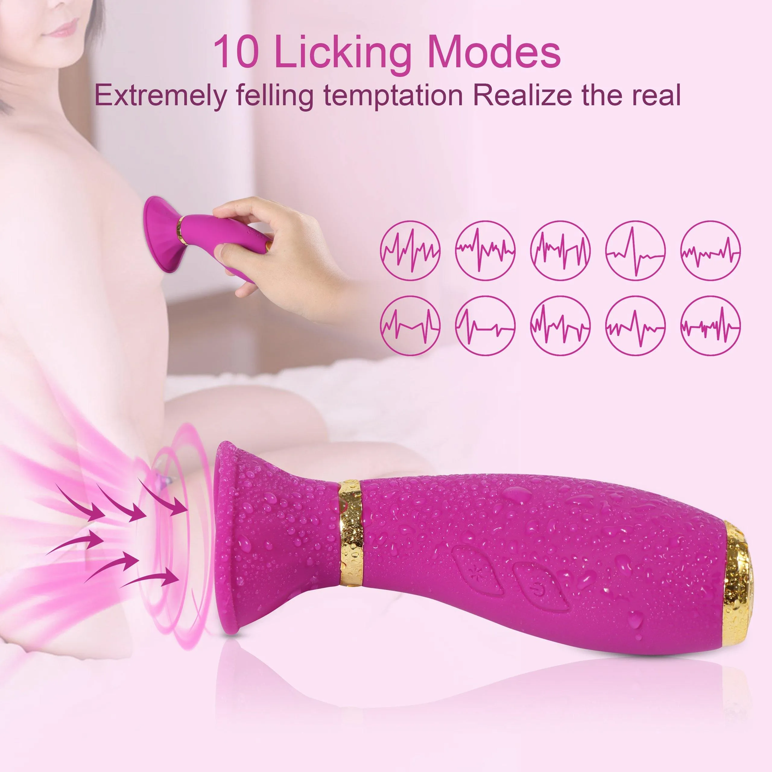 10 Licking Modes 5 Inspiratory Modes Sucking Vibrator Clit Sucker Nipple Stimulator