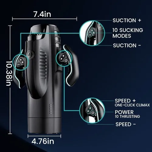 10 Vibrating & Sucking Heating Voice Handheld Masturbator