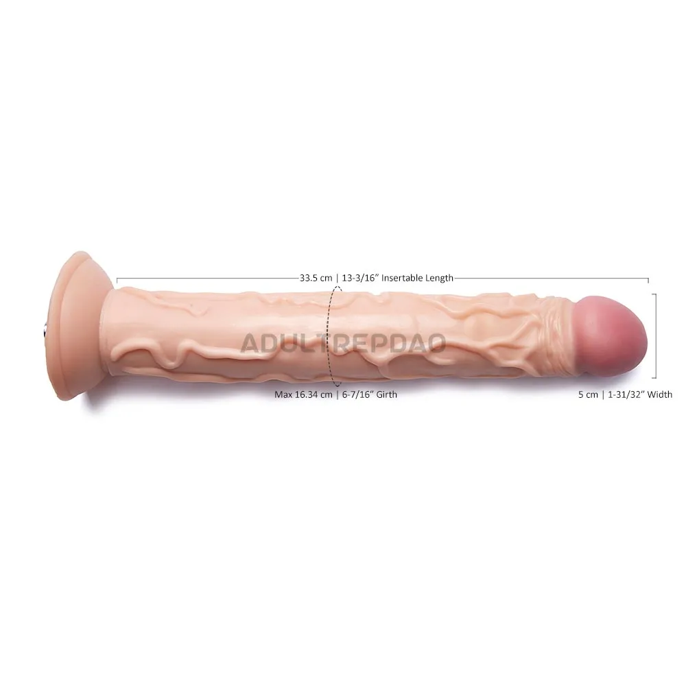 13.39-inch Ultra-Long Big Thick Veins Dildo Attachment for Lustti Sex Machines