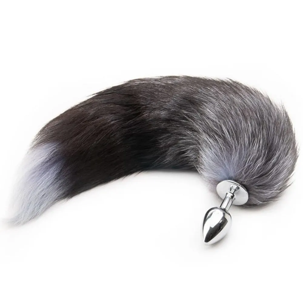14 - 16 Black Fox Tail Stainless Steel Plug