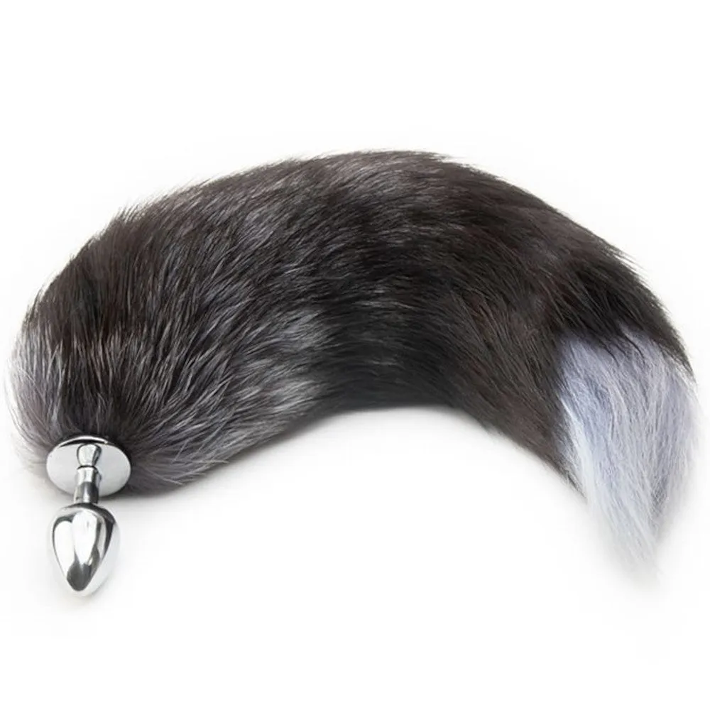 14 - 16 Black Fox Tail Stainless Steel Plug