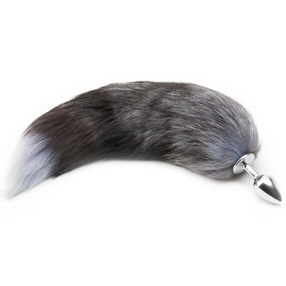 14 - 16 Black Fox Tail Stainless Steel Plug