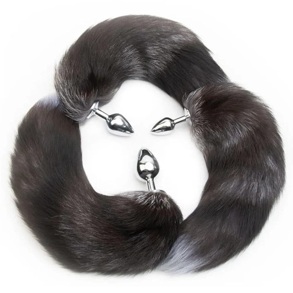 14 - 16 Black Fox Tail Stainless Steel Plug