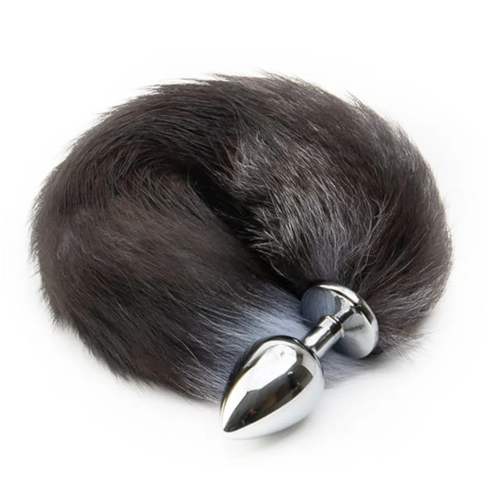 14 - 16 Black Fox Tail Stainless Steel Plug