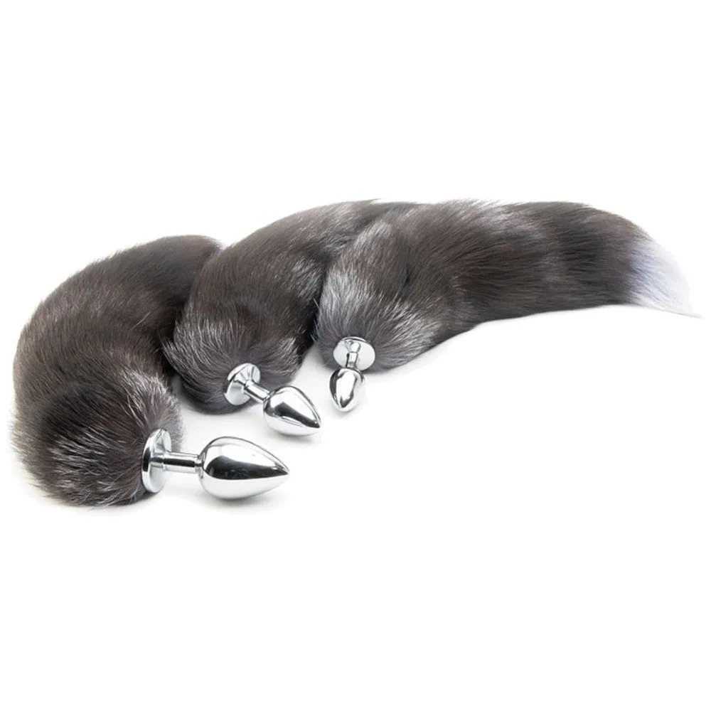 14 - 16 Black Fox Tail Stainless Steel Plug