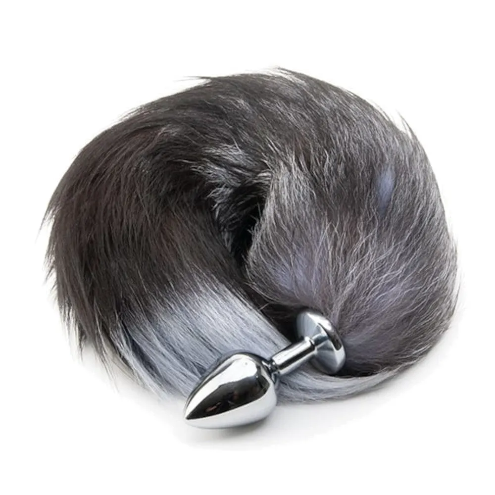 14 - 16 Black Fox Tail Stainless Steel Plug