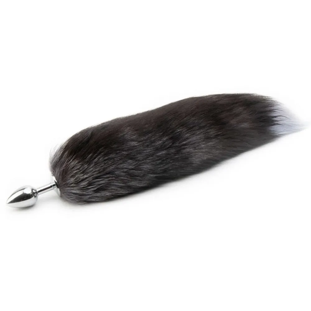 14 - 16 Black Fox Tail Stainless Steel Plug