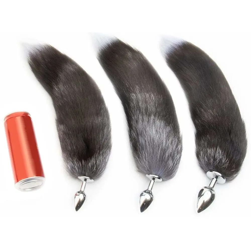 14 - 16 Black Fox Tail Stainless Steel Plug
