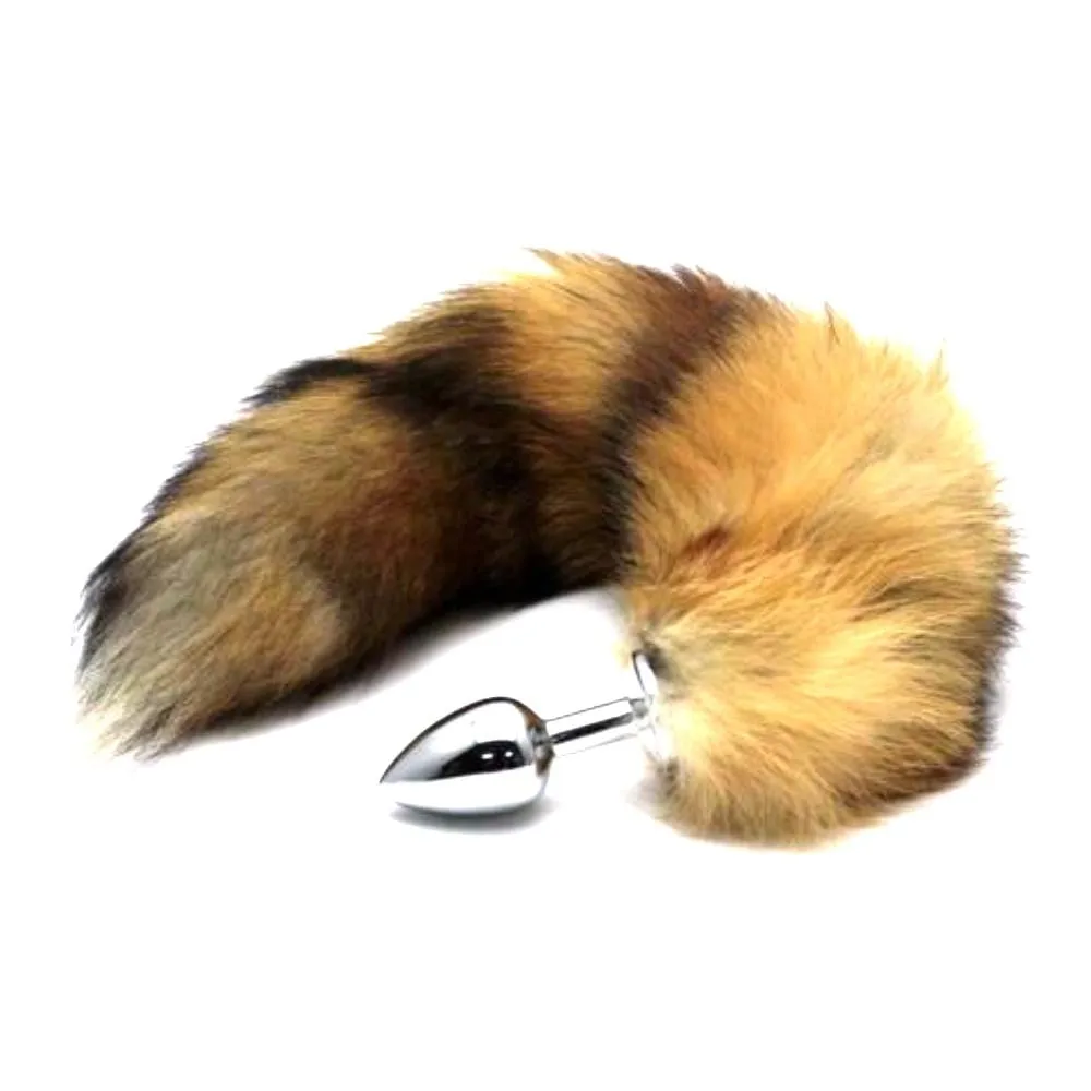 14 Tail Brown Cat Stainless steel Butt Plug