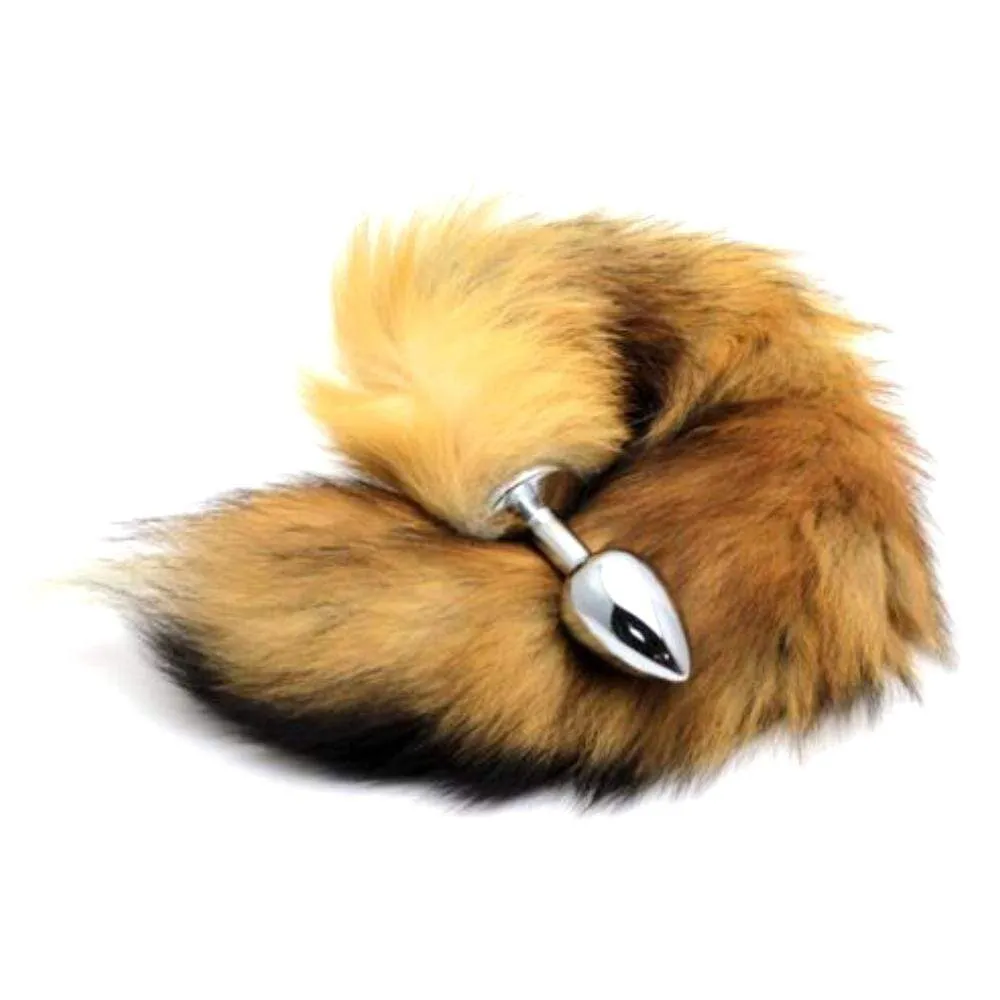 14 Tail Brown Cat Stainless steel Butt Plug