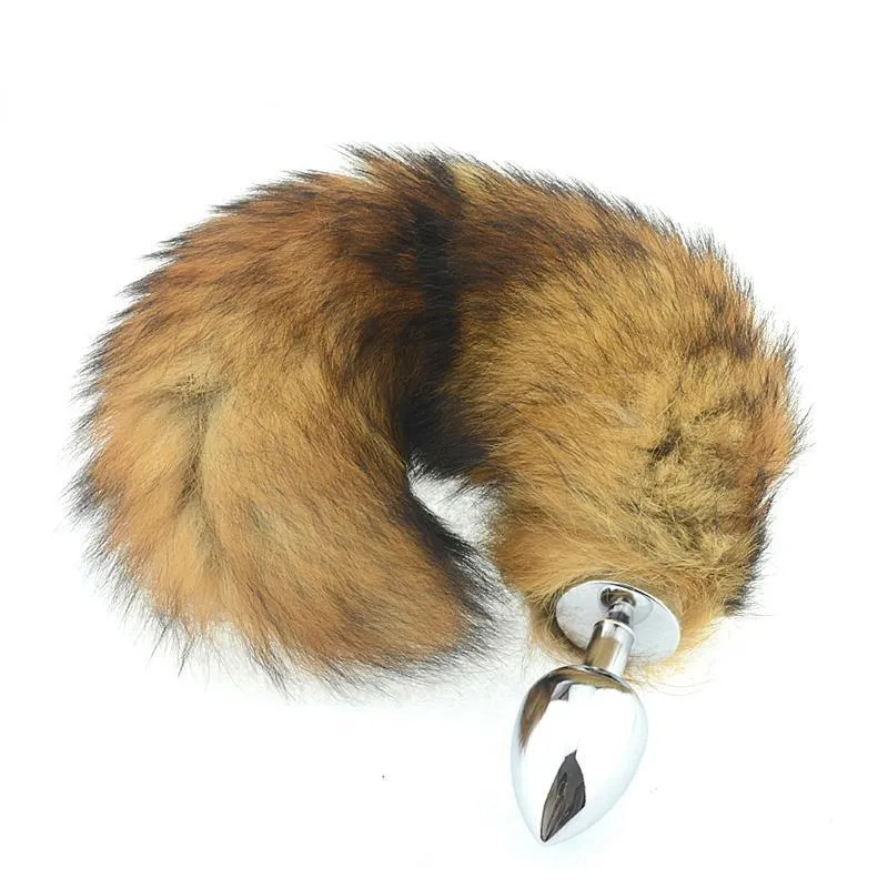 14 Tail Brown Cat Stainless steel Butt Plug