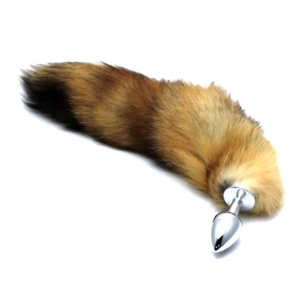 14 Tail Brown Cat Stainless steel Butt Plug