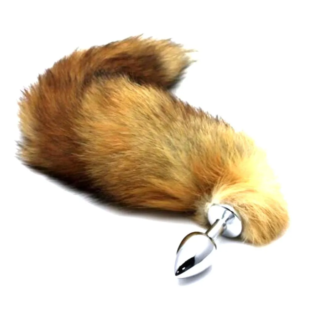 14 Tail Brown Cat Stainless steel Butt Plug