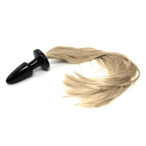 16 Pony Tail Plug Black Silicone
