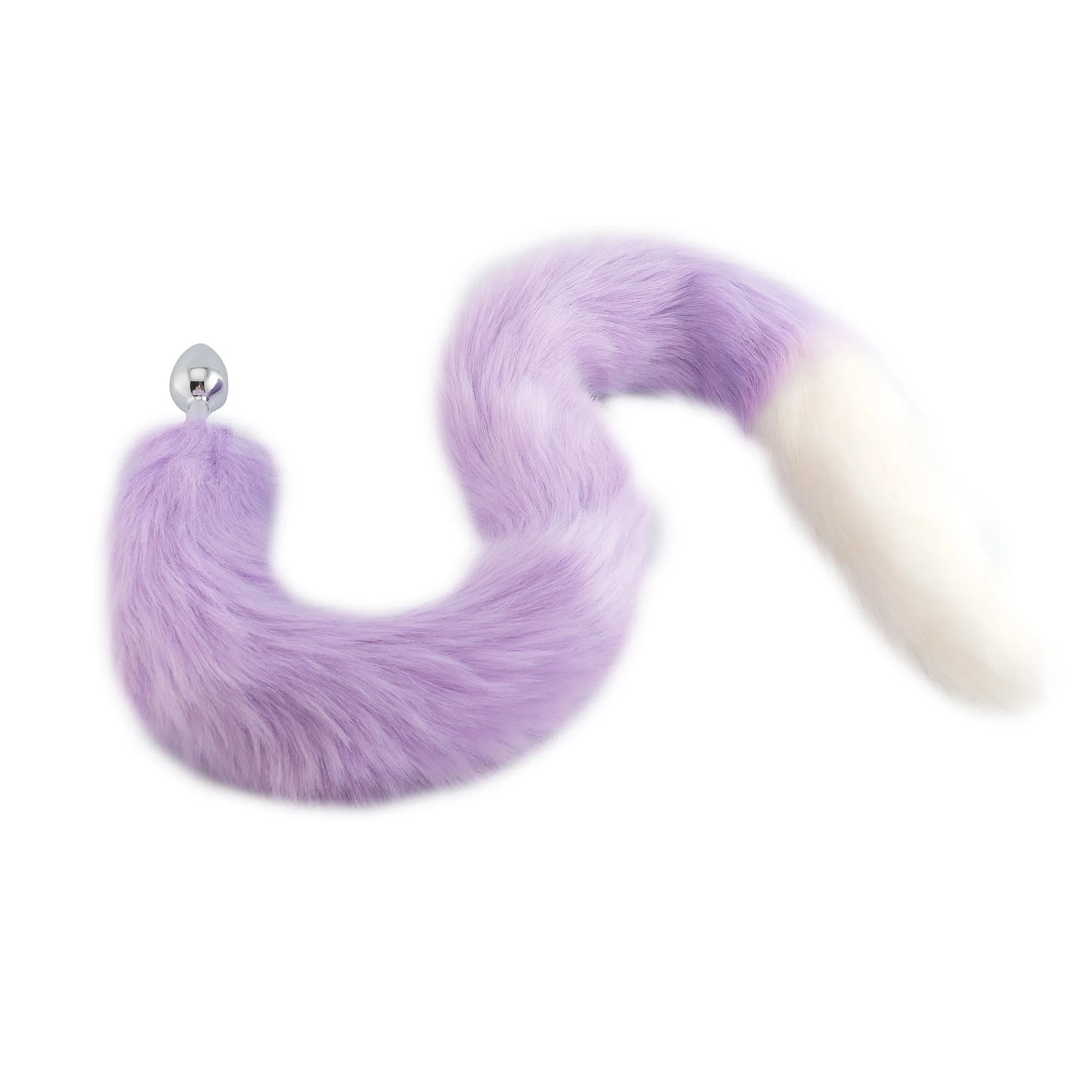 32 Purple With White Fox Tail Plug