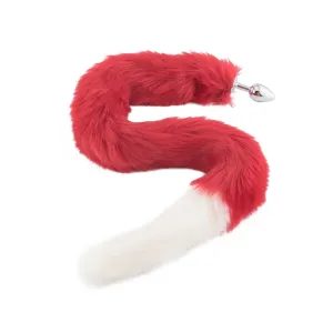 32 Red With White Fox Tail Plug