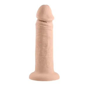 6 Girthy Vibrating Dong - Light - Girthy Realistic Vibrating Dildo