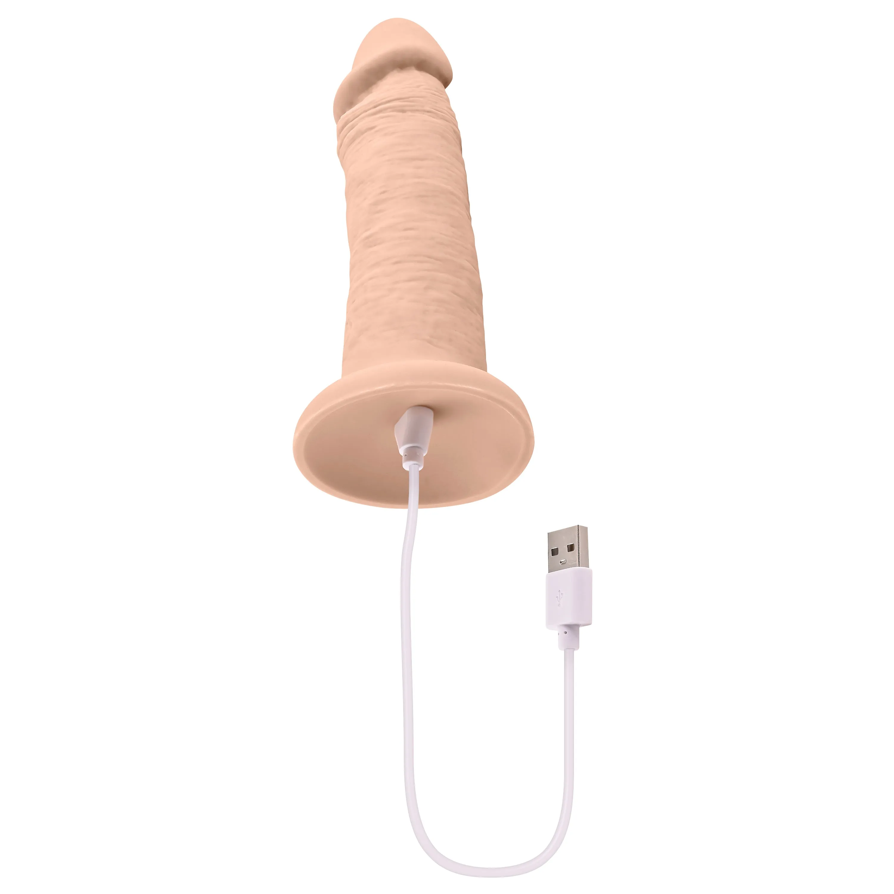 6 Girthy Vibrating Dong - Light - Girthy Realistic Vibrating Dildo