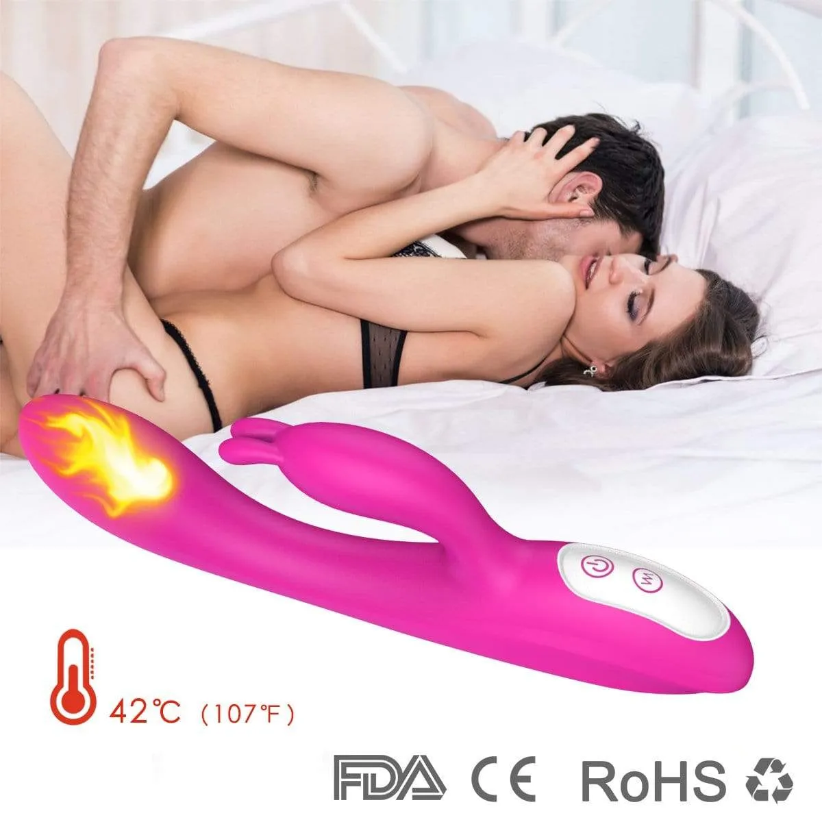 9 Vibration Modes 8.6 in G-spot 2 Motors 107.6 °F Heating Vibrators