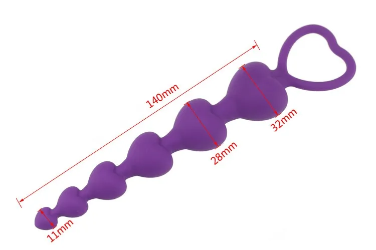 Anal Beads Heart 5.6 Inch