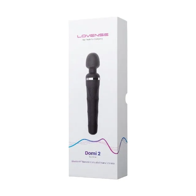 Aparat de masaj LOVENSE Domi 2 Wand Vibrator. control prin aplicație. funcții de vibrație nelimitate. sincronizare cu muzică. negru