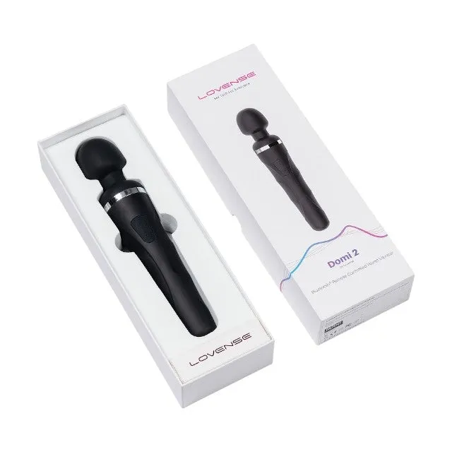 Aparat de masaj LOVENSE Domi 2 Wand Vibrator. control prin aplicație. funcții de vibrație nelimitate. sincronizare cu muzică. negru