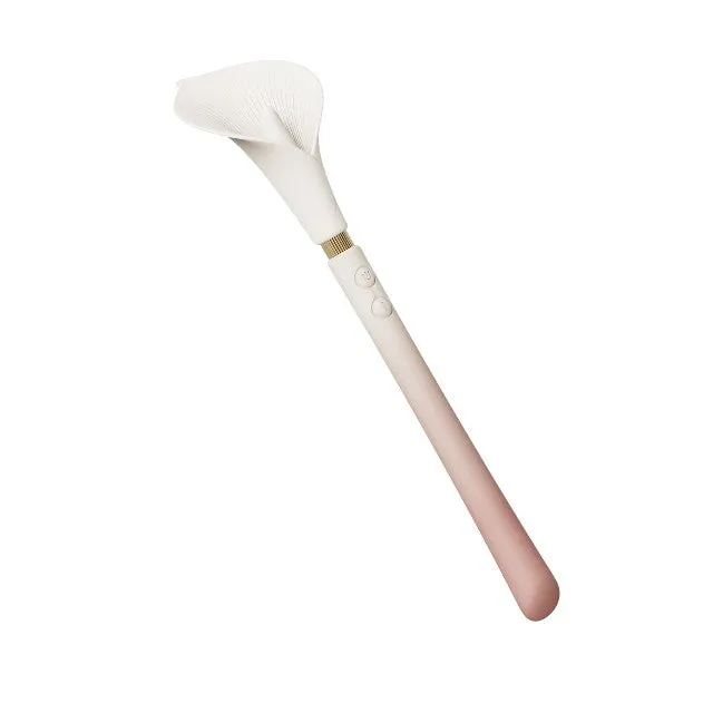 Aparat de masaj ZALO Calla Vibrating Massager. în formă de cală. 8 funcții de vibrație. rezistent la apă IPX7. culoare roz cu alb
