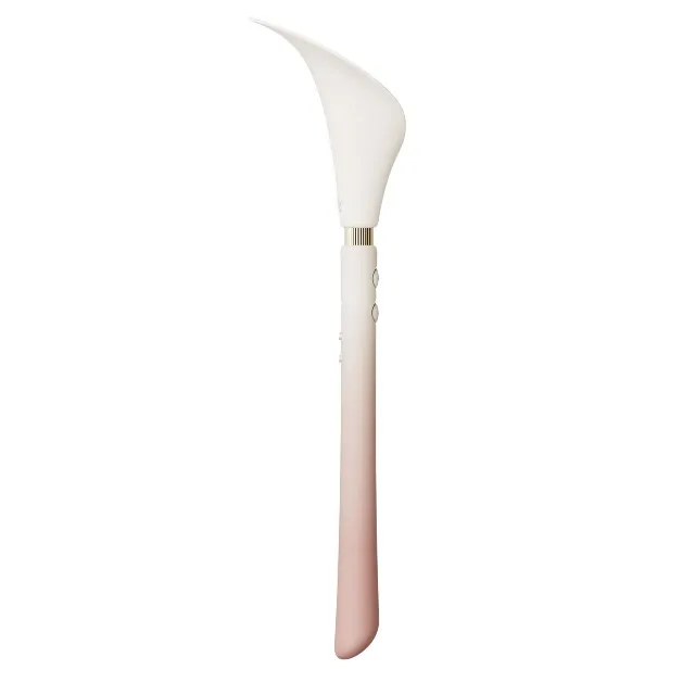 Aparat de masaj ZALO Calla Vibrating Massager. în formă de cală. 8 funcții de vibrație. rezistent la apă IPX7. culoare roz cu alb