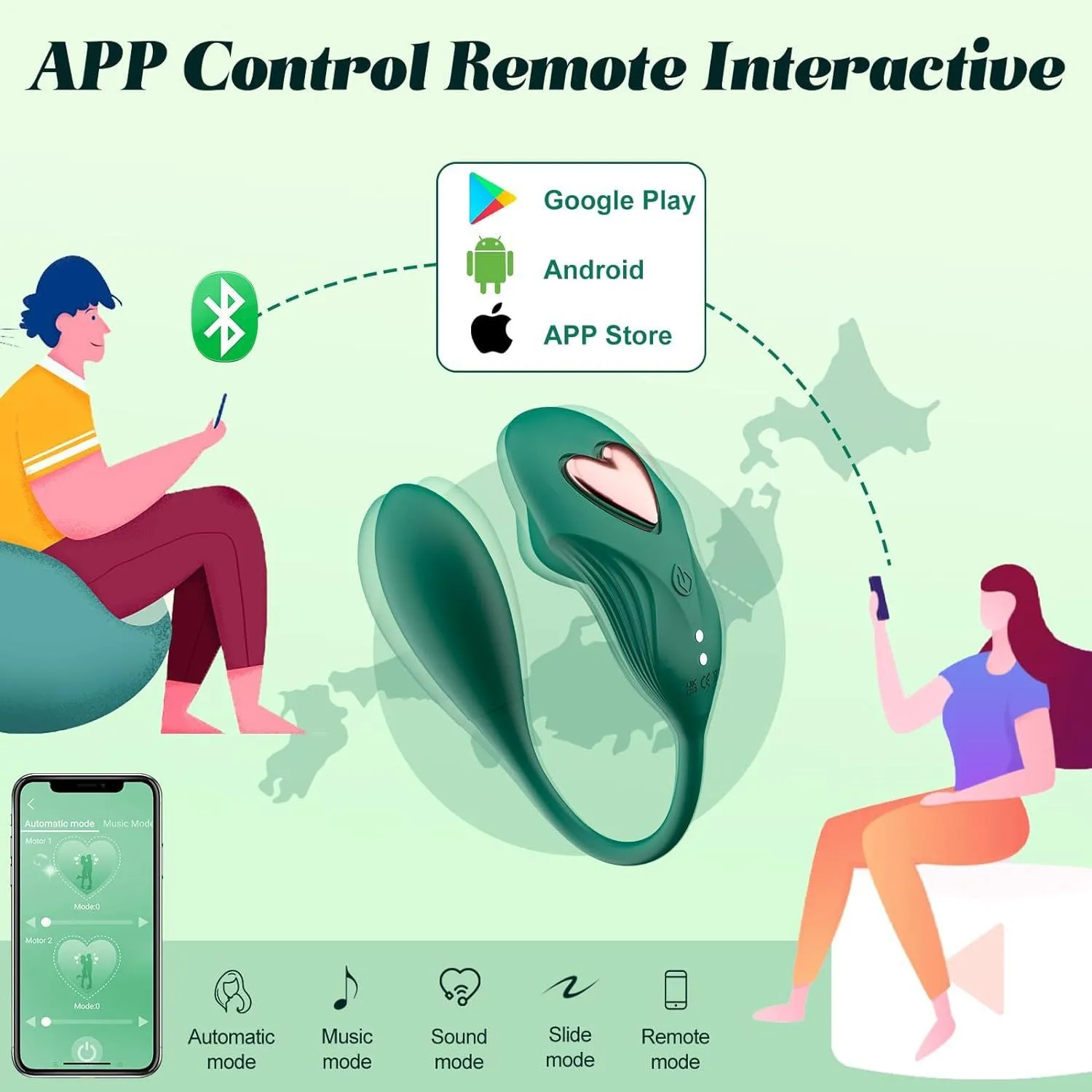 APP Controlled Clit Sucker - Double End Vibrating Panty Egg G Spot Clitoris Stimulator