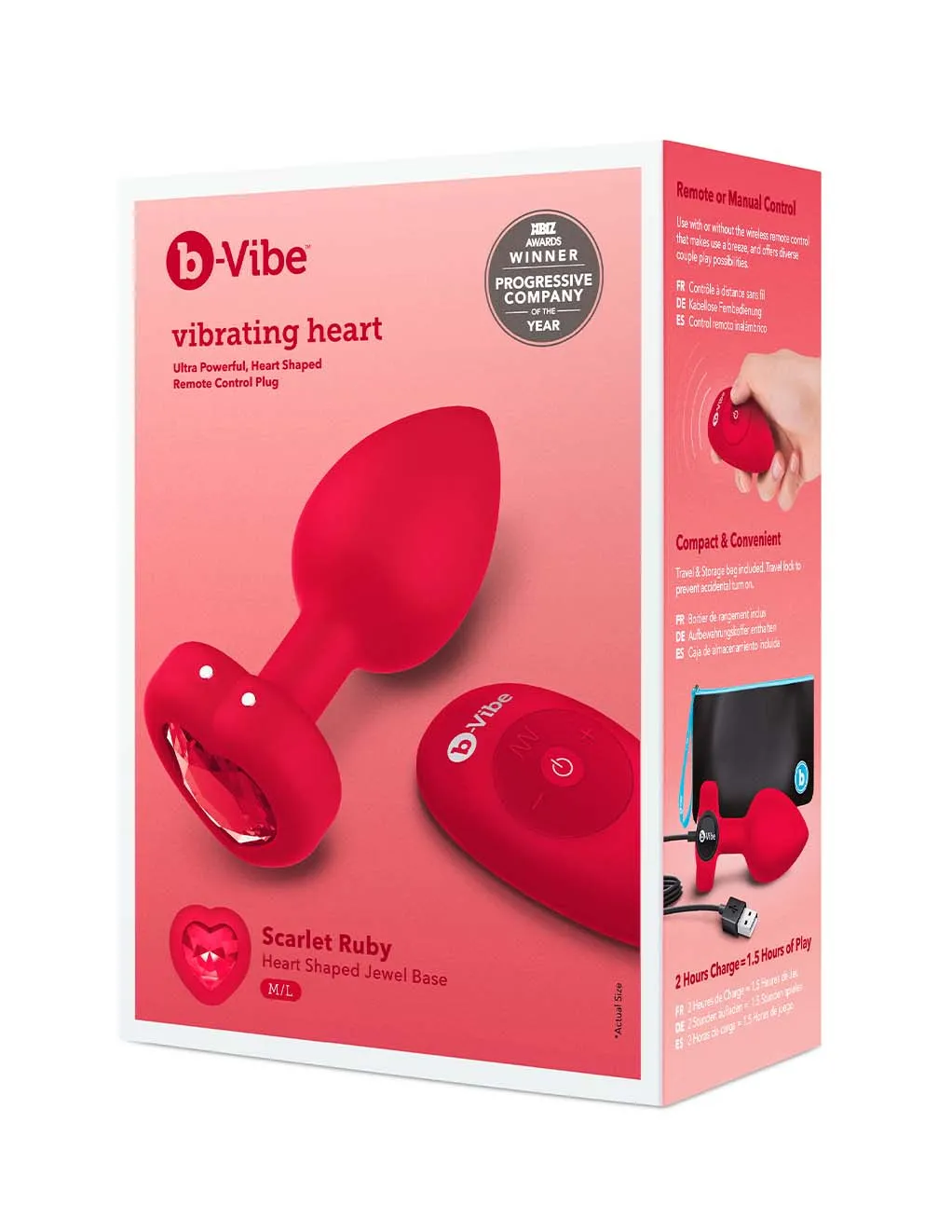 B-Vibe Vibrating Heart Plug M/L