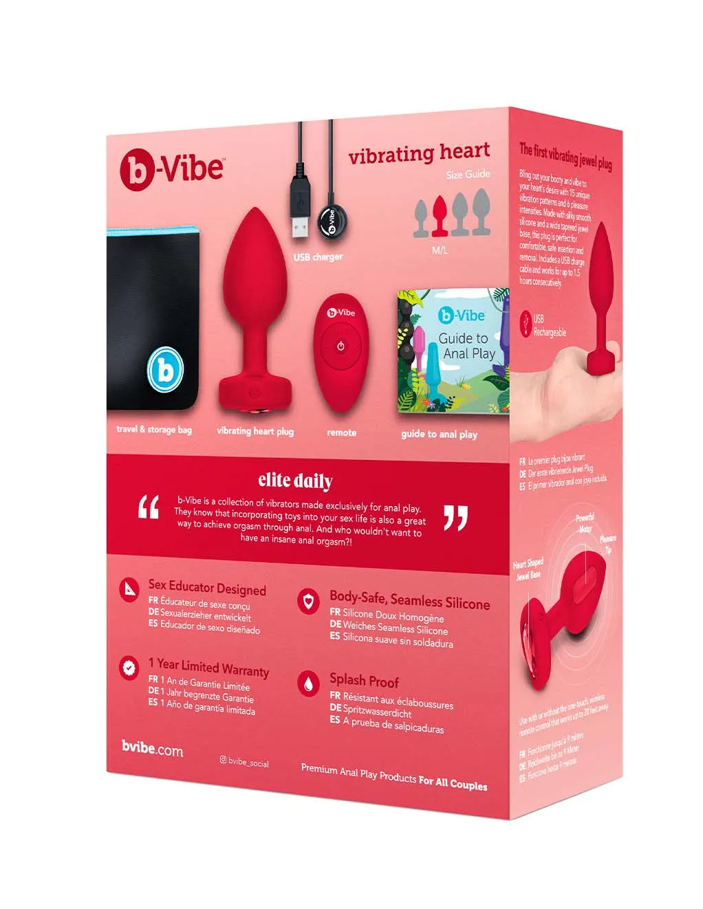 B-Vibe Vibrating Heart Plug M/L