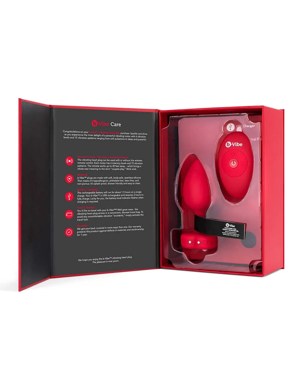 B-Vibe Vibrating Heart Plug M/L