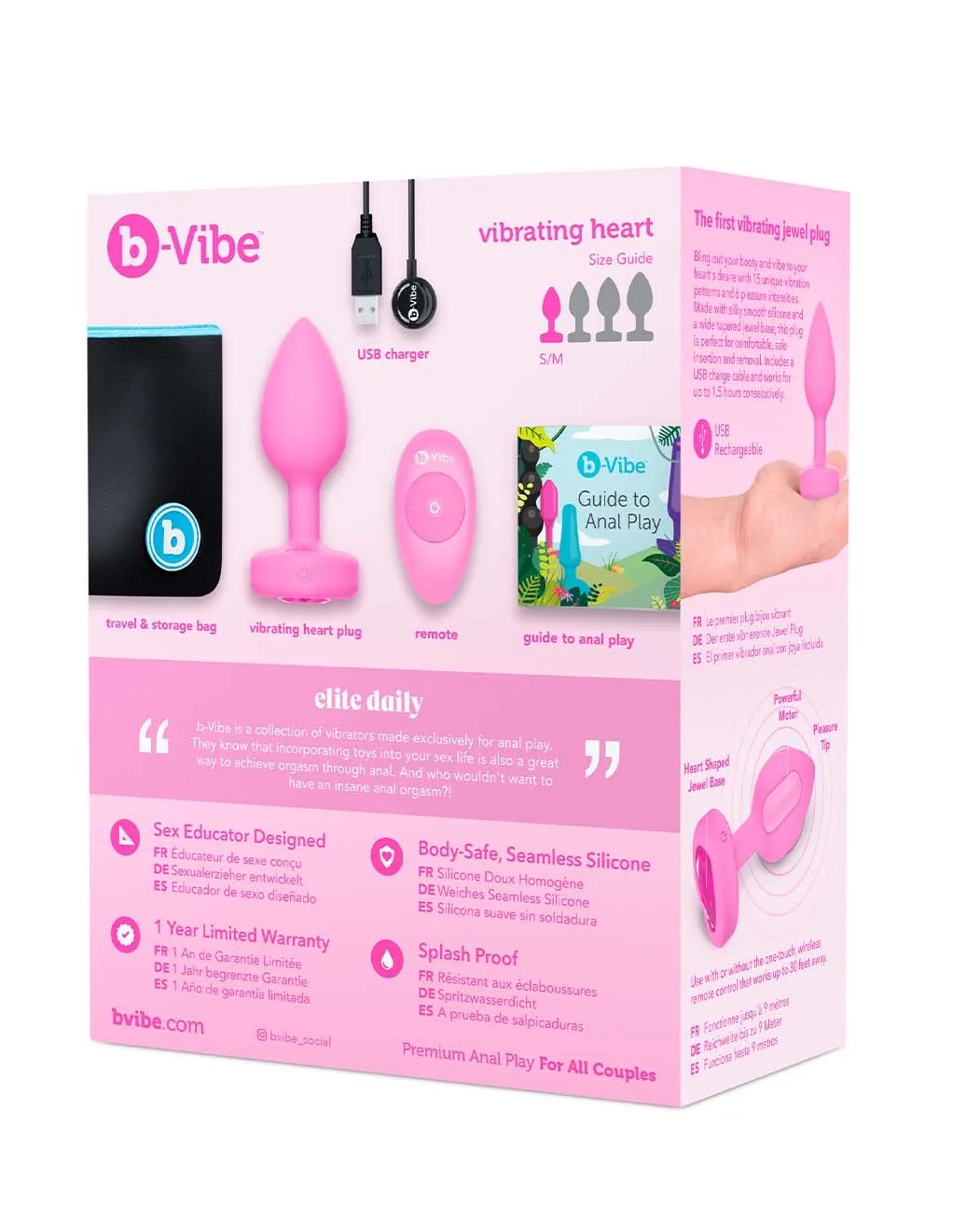 B-Vibe Vibrating Heart Plug S/M