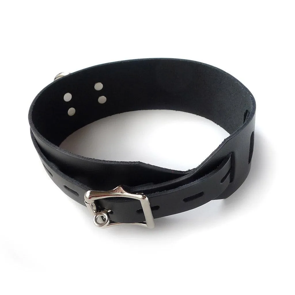 Black Buckling Leather Collar