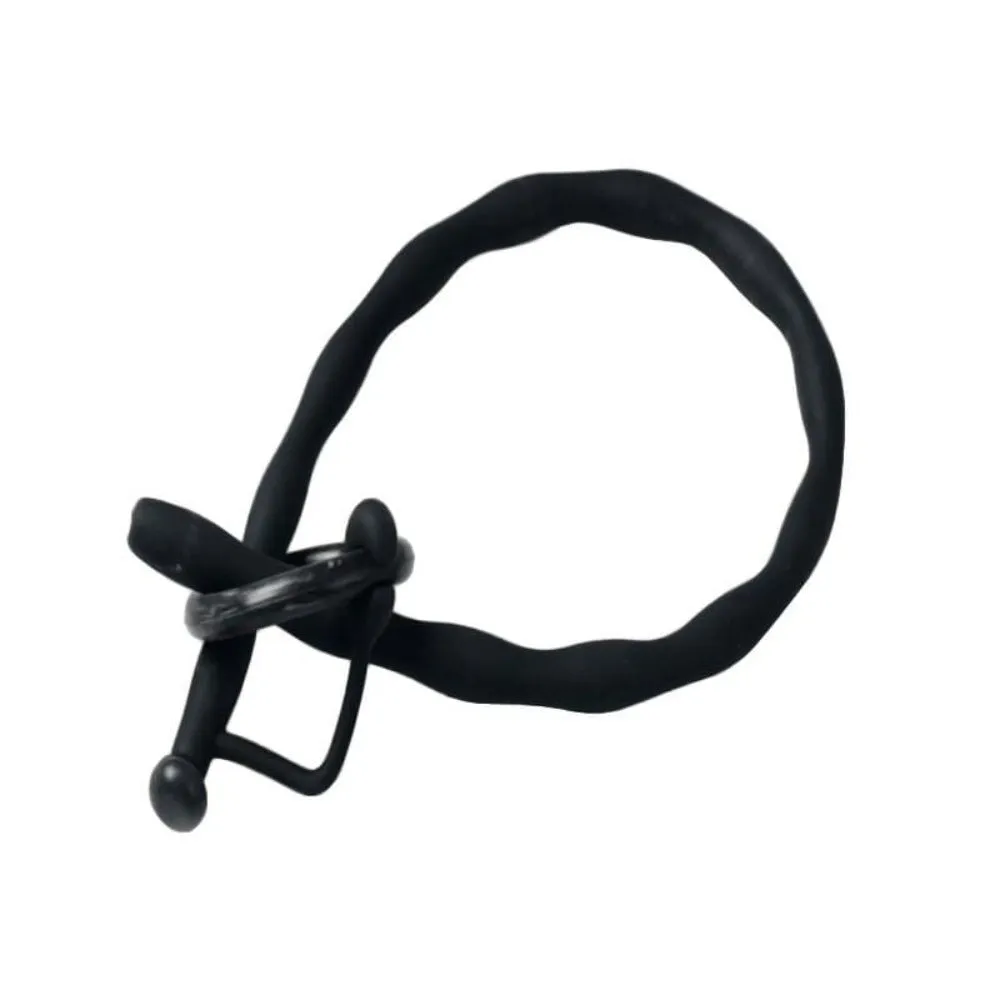 Black Ribbed Urethral Sounding Rod