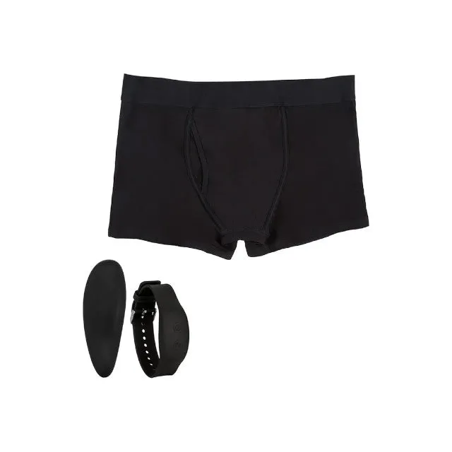 Boxeri cu vibrator CALEXOTICS Boxer Brief Set. control prin telecomandă tip ceas. 12 funcții de vibrație. culoare negru