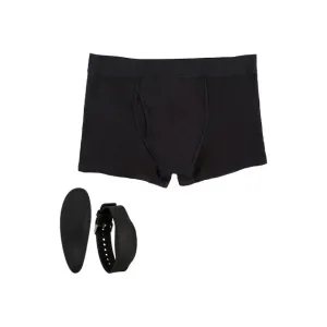 Boxeri cu vibrator CALEXOTICS Boxer Brief Set. control prin telecomandă tip ceas. 12 funcții de vibrație. culoare negru