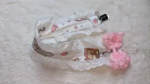 Breakfast Bunny Plush Ruffle Deluxe Pacifier Clip