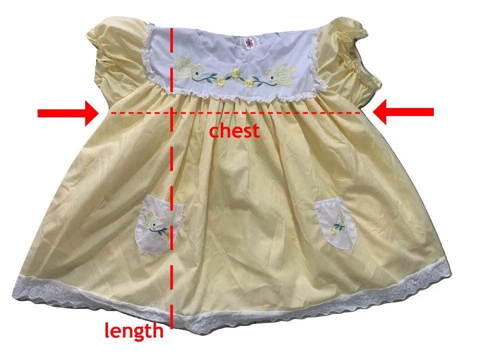 Bright Yellow Lil Bird Embroidered Baby Doll Dress