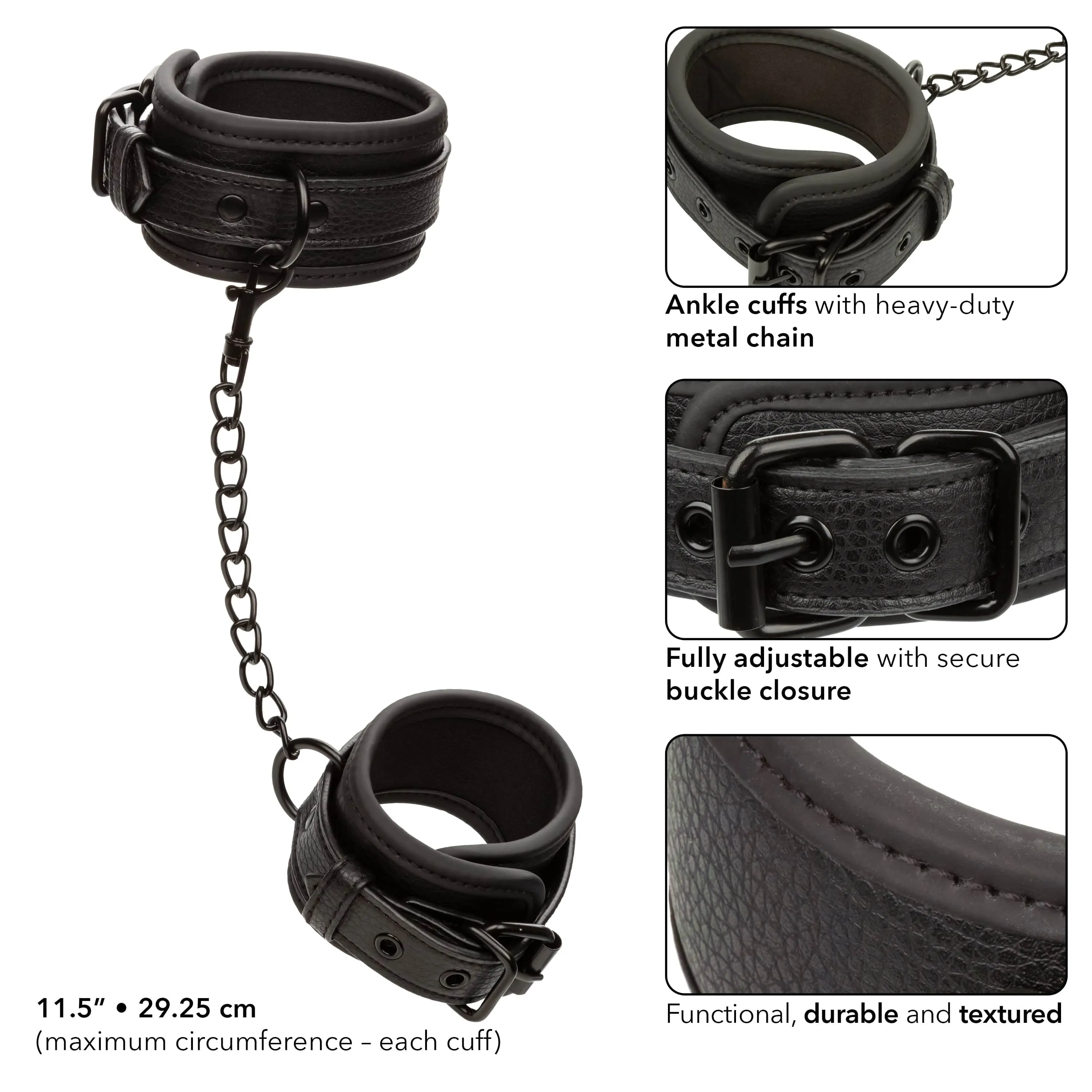 California Exotics - Nocturnal Collection Ankle Cuffs (Black)