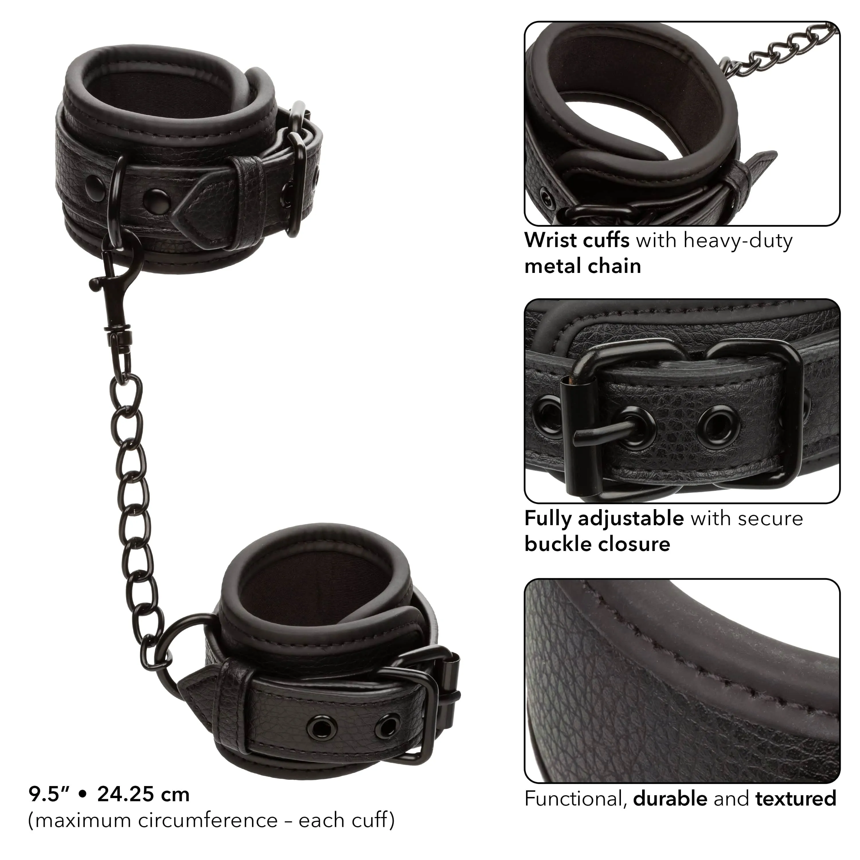 California Exotics - Nocturnal Collection Wrist Cuffs (Black)