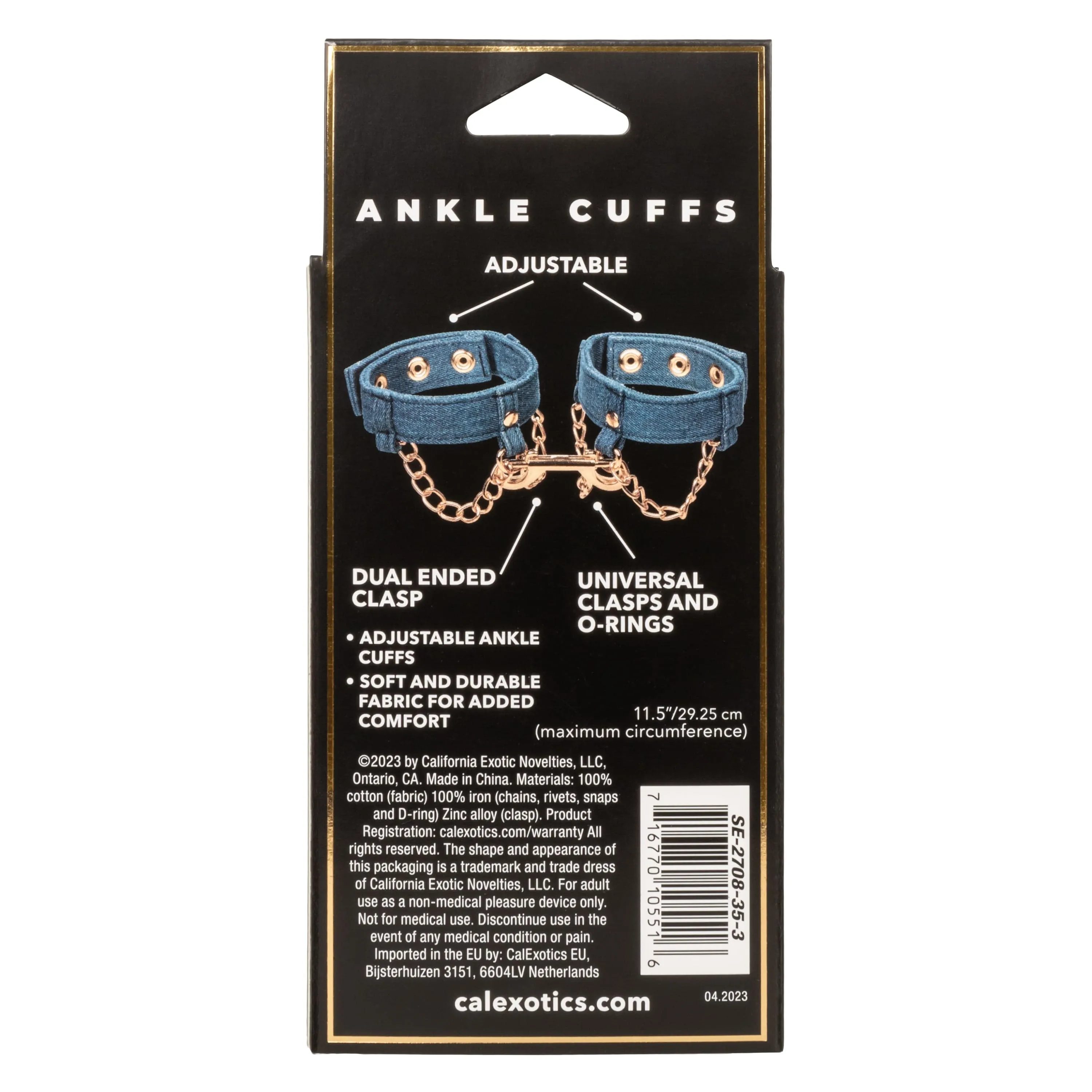 California Exotics - Ride 'em Premium Denim Collection Ankle Cuffs (Blue)
