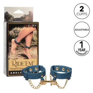 California Exotics - Ride 'em Premium Denim Collection Ankle Cuffs (Blue)