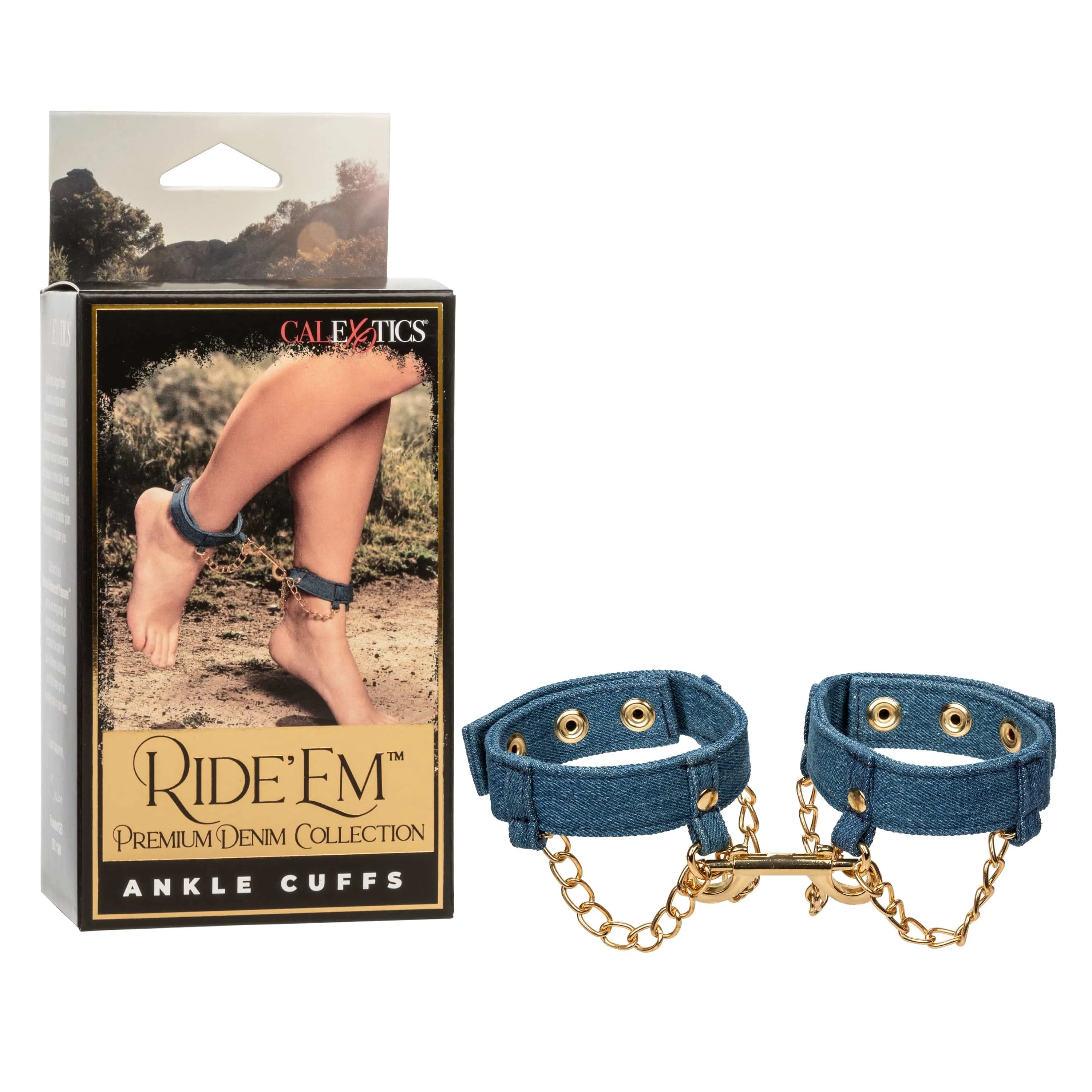 California Exotics - Ride 'em Premium Denim Collection Ankle Cuffs (Blue)