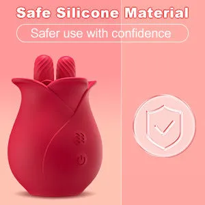 Clit Clamps Rose Women Vibrator - Dual Tongue Nipple Clamping Female Sex Toys