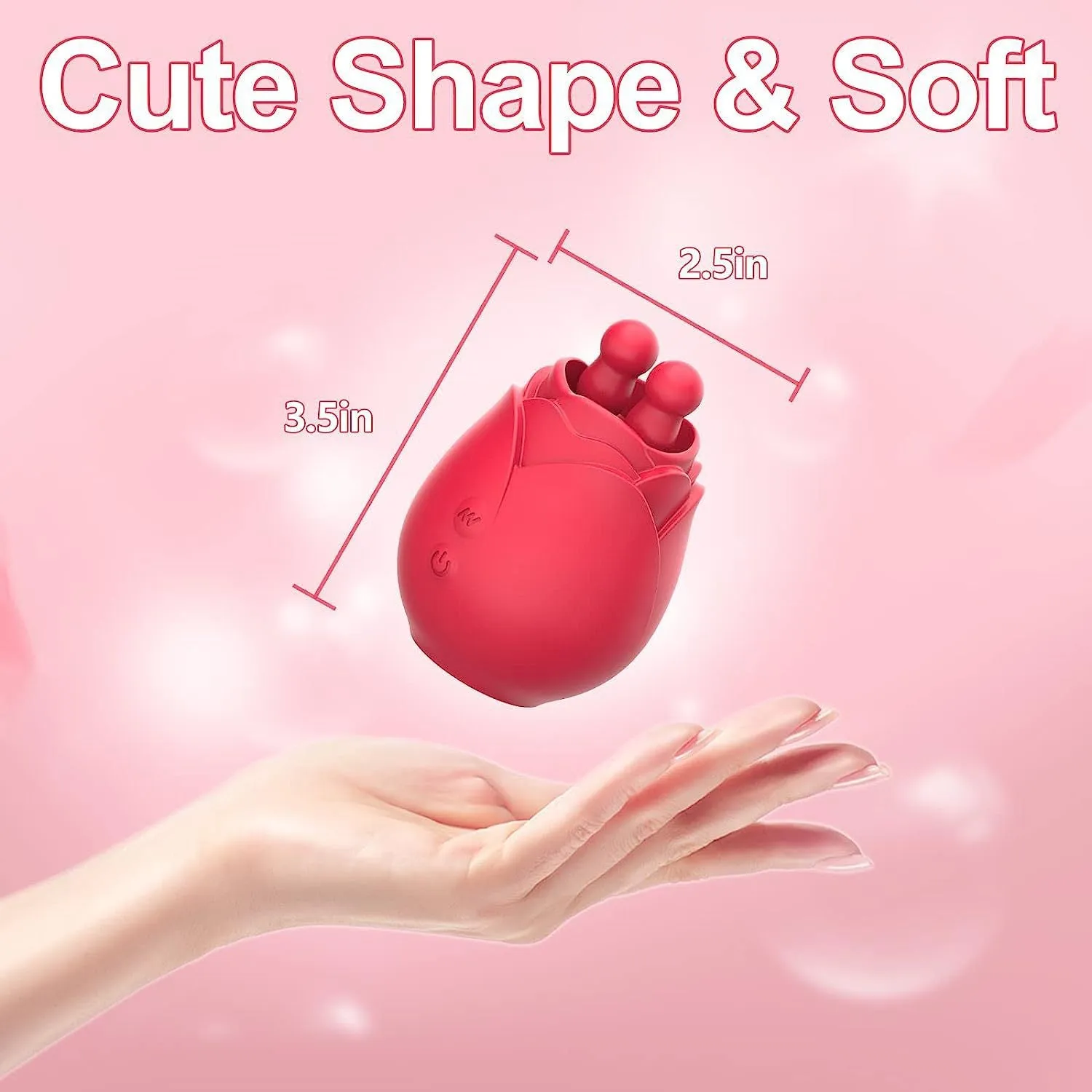 Clit Clamps Rose Women Vibrator - Dual Tongue Nipple Clamping Female Sex Toys