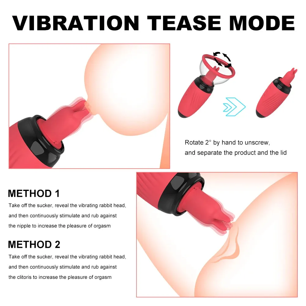 Clitoral Vibrator Sex Toys for Women - Nipple Clamps 10 Vibrating Clit Sucker