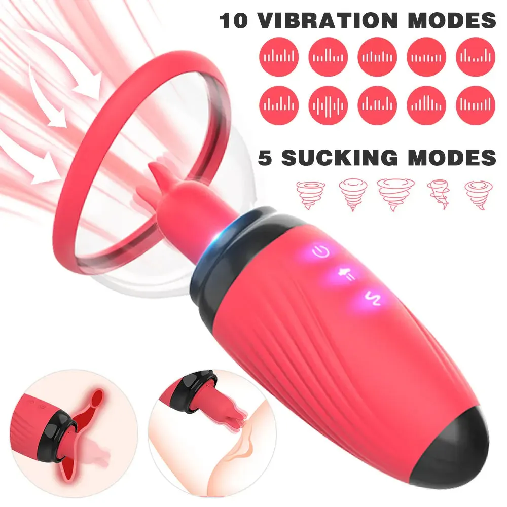 Clitoral Vibrator Sex Toys for Women - Nipple Clamps 10 Vibrating Clit Sucker