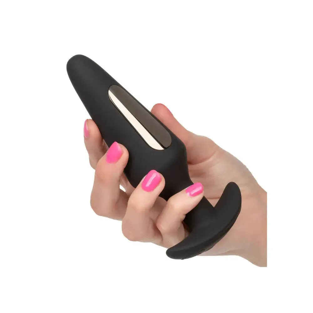 Colt Silicone Black Estim Rechargeable Butt Plug with Flared Base